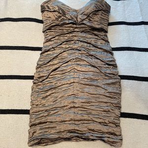 Nicole Miller Dress Strapless Size 10 Gold